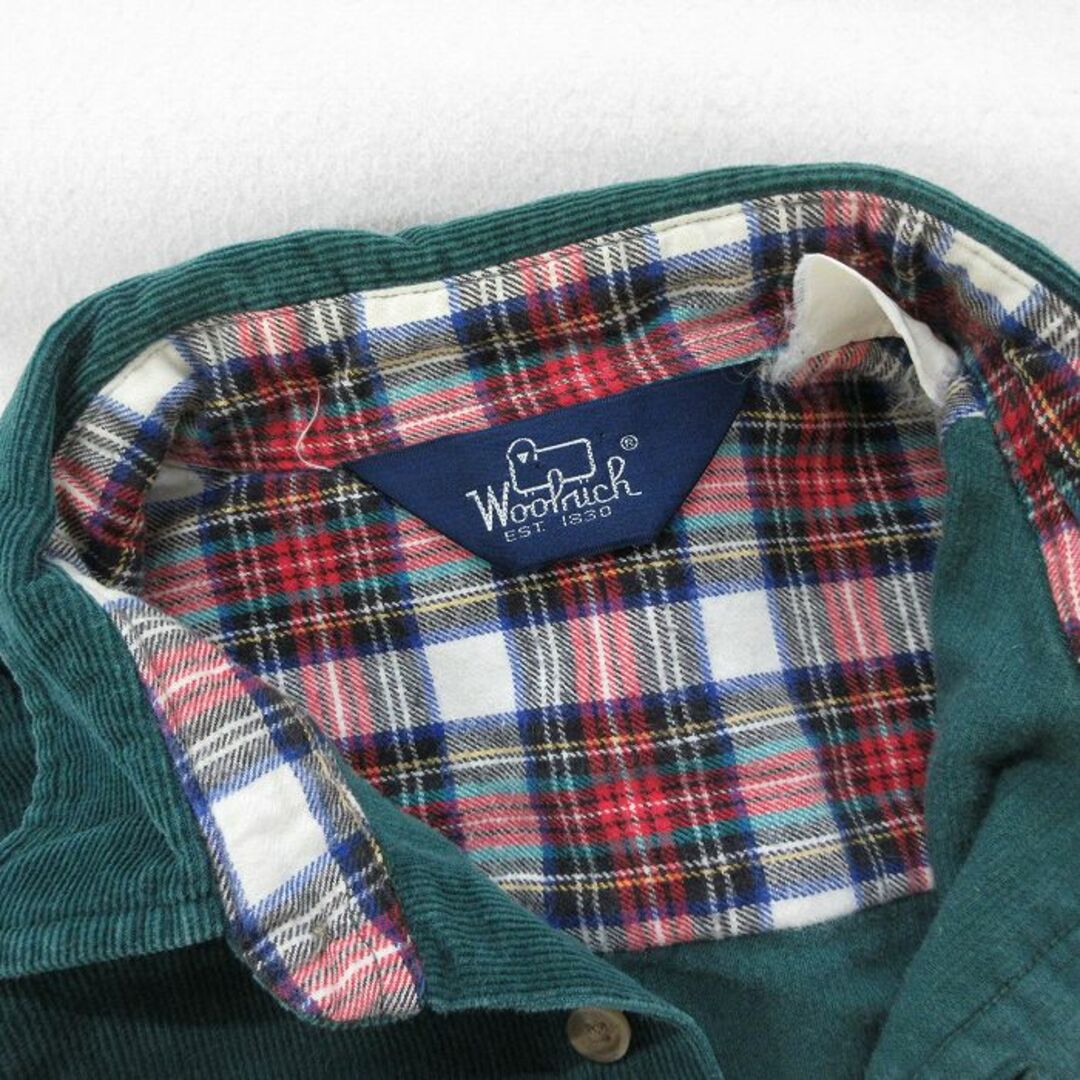 WOOLRICH(ウールリッチ)のXL★古着 ウールリッチ WOOLRICH 長袖 シャツ メンズ 90年代 90s コーデュロイ 大きいサイズ 緑 グリーン 23dec02 中古 トップス メンズのトップス(シャツ)の商品写真