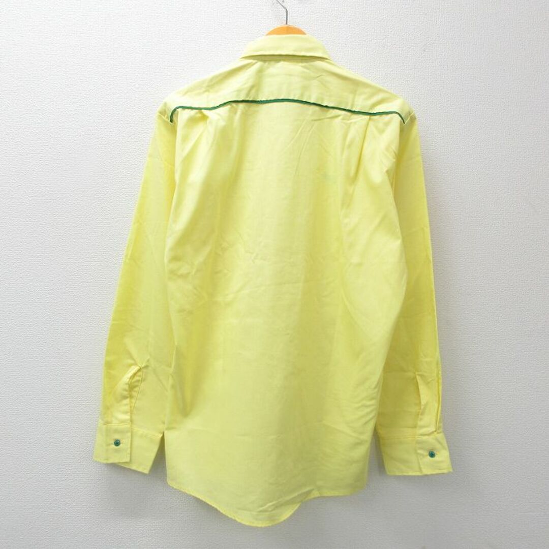 XL☆古着 長袖 シャツ メンズ 80年代 80s 黄 イエロー 23dec05 XL☆古着 長袖 シャツ メンズ 80年代 80s 黄 イエロー 23dec05