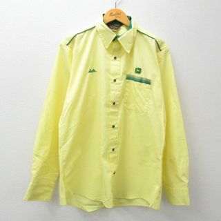 XL☆古着 長袖 シャツ メンズ 80年代 80s 黄 イエロー 23dec05 XL☆古着 長袖 シャツ メンズ 80年代 80s 黄 イエロー 23dec05