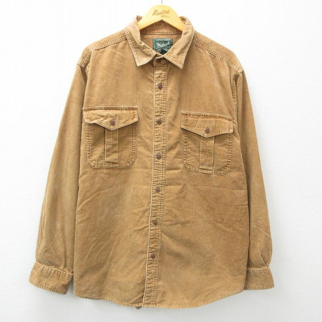 WOOLRICH(ウールリッチ)のXL★古着 ウールリッチ WOOLRICH 長袖 シャツ メンズ コーデュロイ 大きいサイズ 濃ベージュ カーキ 23dec05 中古 トップス メンズのトップス(シャツ)の商品写真