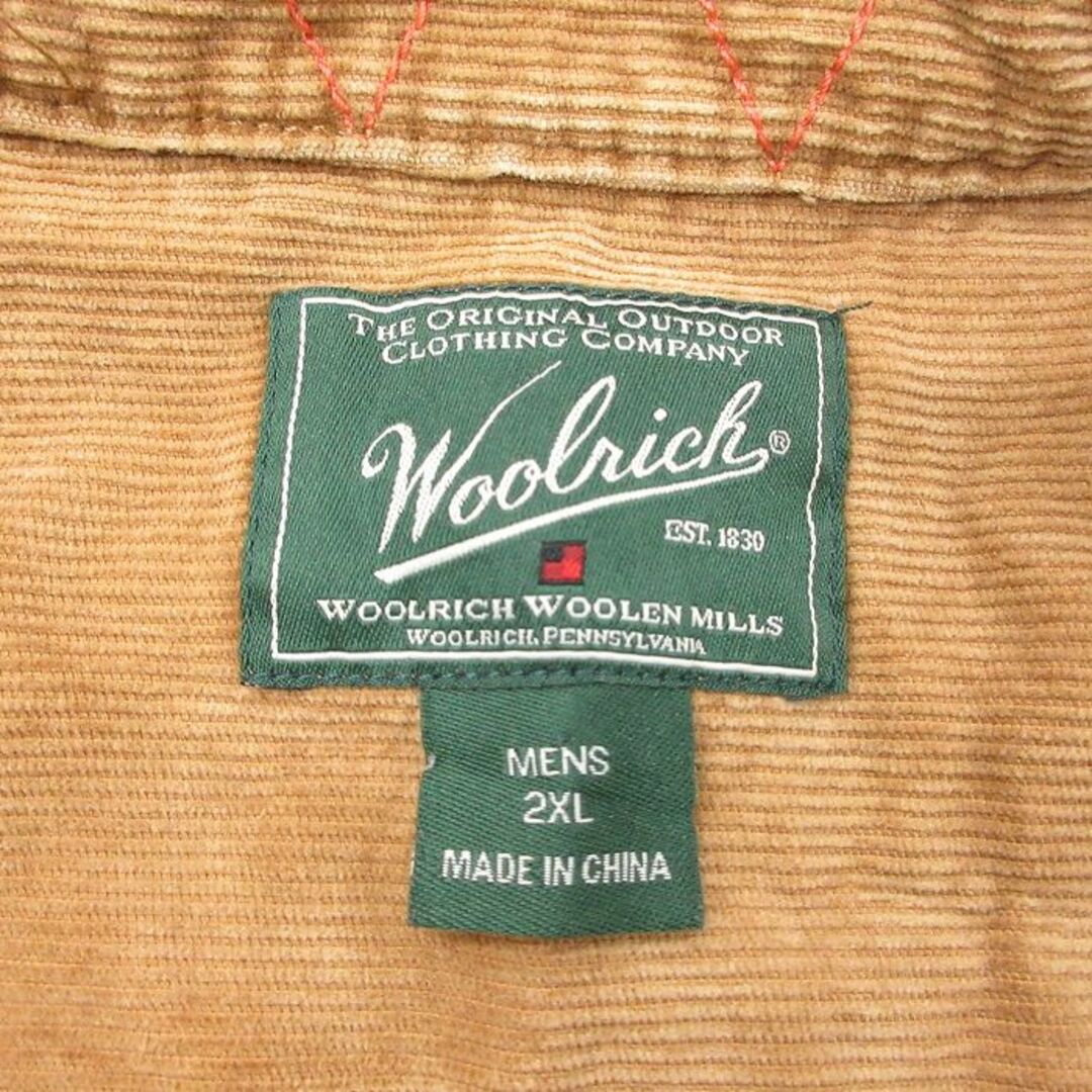 WOOLRICH(ウールリッチ)のXL★古着 ウールリッチ WOOLRICH 長袖 シャツ メンズ コーデュロイ 大きいサイズ 濃ベージュ カーキ 23dec05 中古 トップス メンズのトップス(シャツ)の商品写真