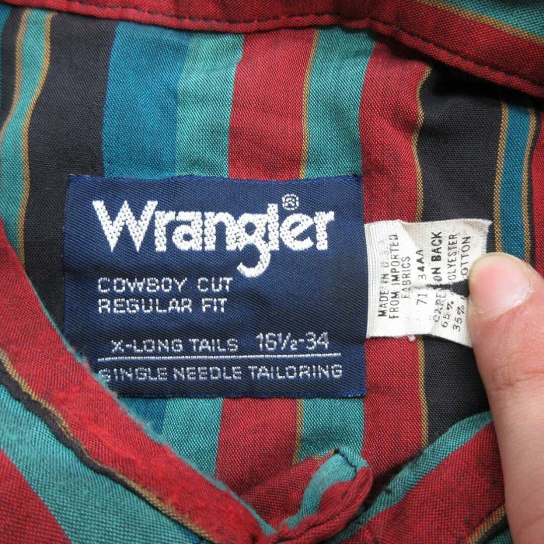 Wrangler - XL☆古着 ラングラー Wrangler 長袖 ウエスタン Wrangler - XL☆古着 ラングラー Wrangler 長袖 ウエスタン