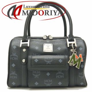 MCM エムシーエム ミニボストンバッグ ヴィセトス PVCコーティングキャンバスxレザー ブラック/251605【中古】