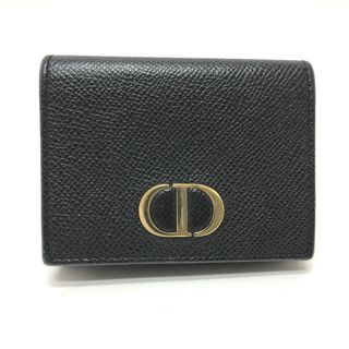 ディオール(Dior)のディオール Dior モンテーニュ コンパクトウォレット ロゴ 3つ折り財布 レザー ブラック(財布)