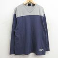 XL★古着 ギャップ GAP 長袖 ビンテージ Tシャツ メンズ 00年代 00s ツートンカラー 大きいサイズ コットン Vネック USA製 紺他 ネイビー 23dec08 中古