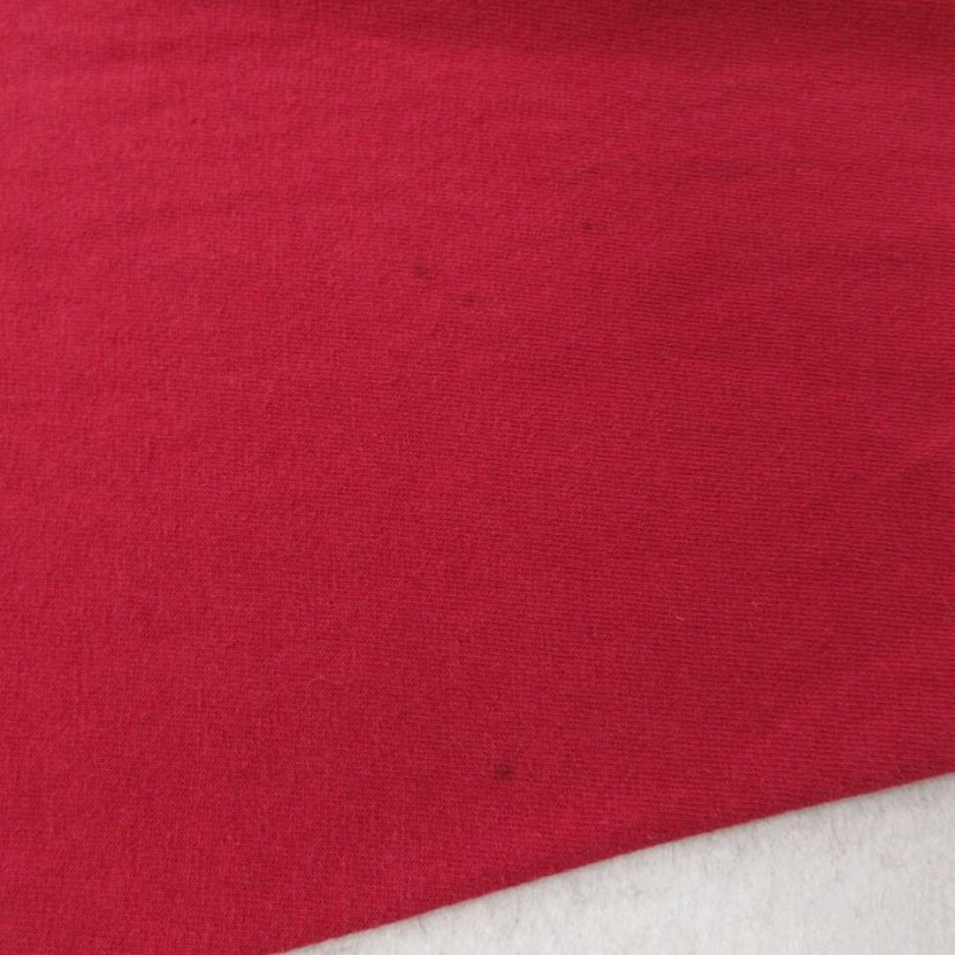 DISCUS(ディスカス)のL★古着 ディスカス 長袖 ビンテージ Tシャツ メンズ 90年代 90s 無地 コットン ヘンリーネック USA製 赤 レッド 23dec08 中古 メンズのトップス(Tシャツ/カットソー(半袖/袖なし))の商品写真