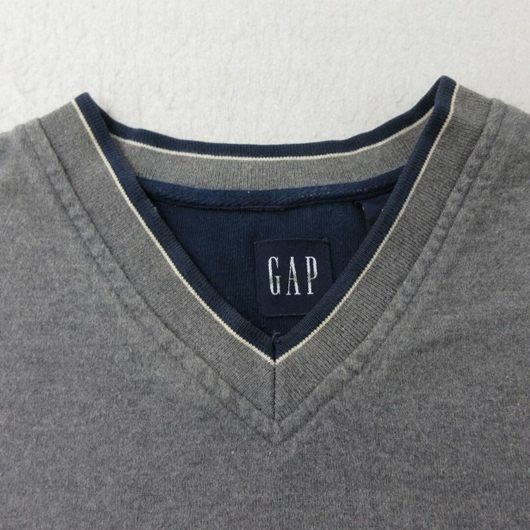 GAP(ギャップ)のXL★古着 ギャップ GAP 長袖 ビンテージ Tシャツ メンズ 00年代 00s 大きいサイズ クルーネック Vネック 濃グレー 霜降り他 23dec08 中古 メンズのトップス(Tシャツ/カットソー(半袖/袖なし))の商品写真