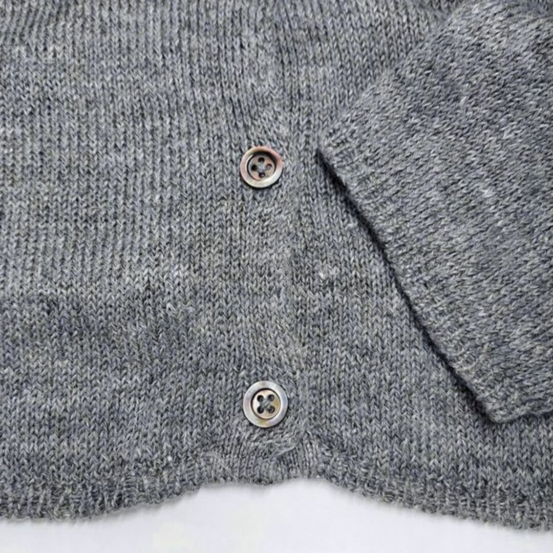 MARGARET HOWELL(マーガレットハウエル)の美品 マーガレットハウエル✨チビ胸ポケット リネンウール ニットカーディガン レディースのトップス(カーディガン)の商品写真