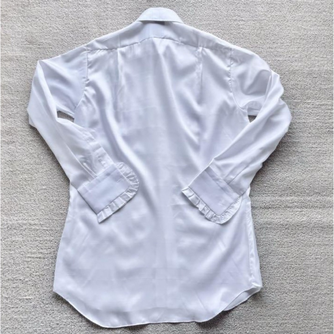 White color frill design dress shirt メンズのトップス(シャツ)の商品写真