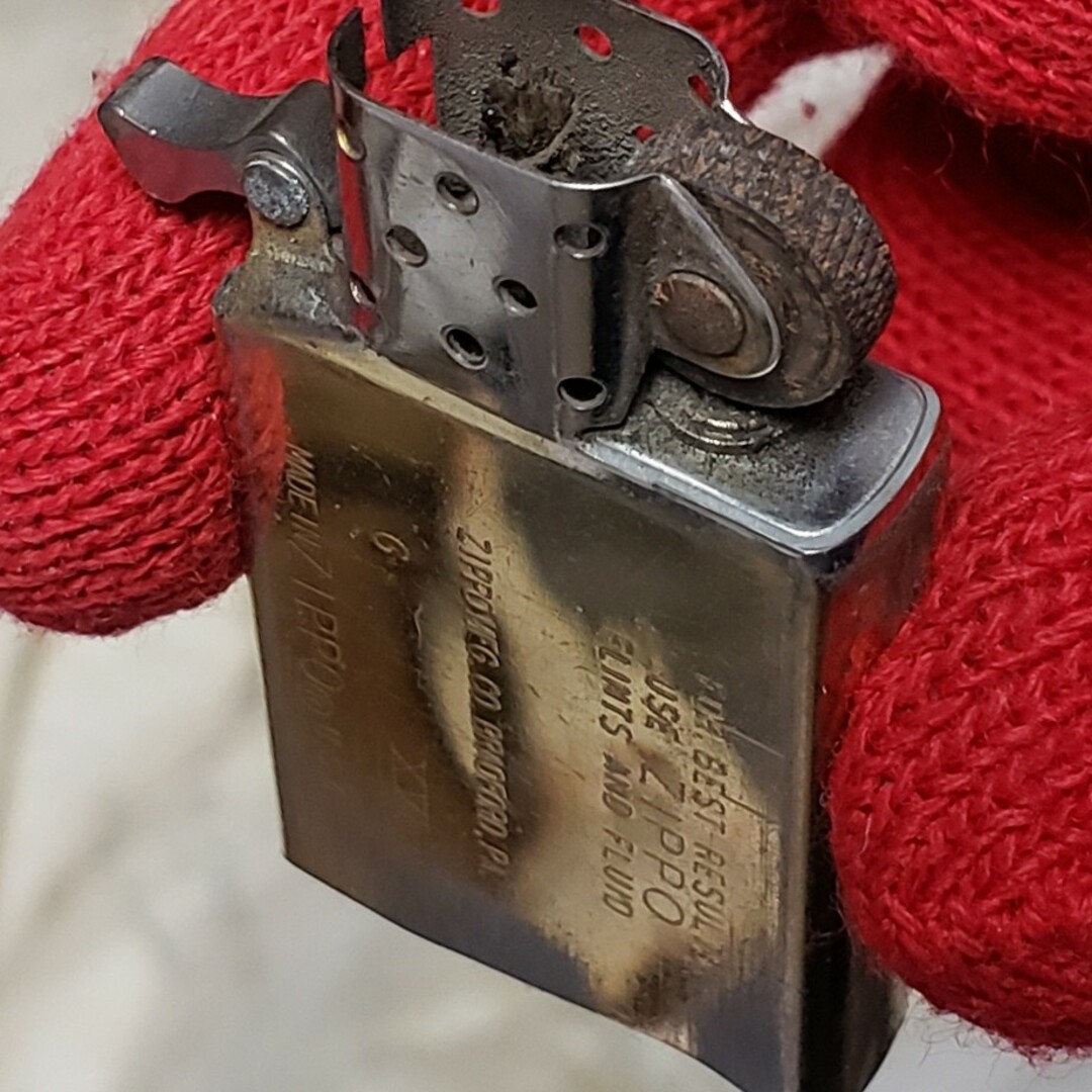 ZIPPO(ジッポー)の送料￥0 動作品 slim ZIPPO スリム・ジッポ oil lighter メンズのファッション小物(タバコグッズ)の商品写真