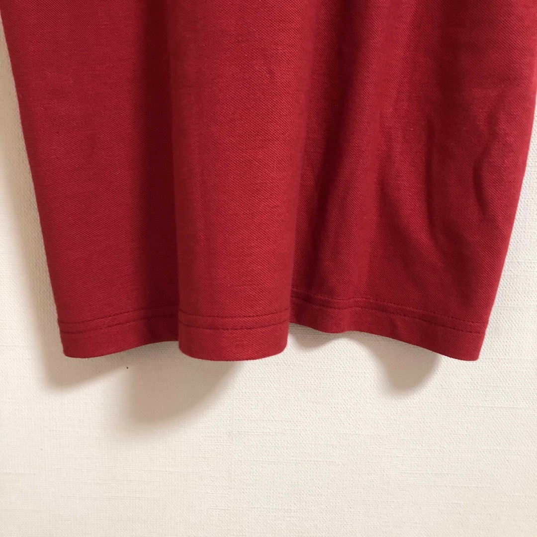 ポロシャツ　Lサイズ　犬刺繍　赤　半袖　レッド　新品　タグ付き レディースのトップス(ポロシャツ)の商品写真
