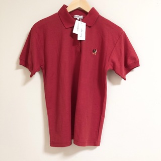 ポロシャツ　Lサイズ　犬刺繍　赤　半袖　レッド　新品　タグ付き(ポロシャツ)