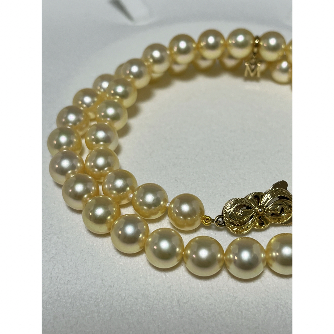 MIKIMOTO(ミキモト)の希少！　ミキモト　ゴールデンあこや　パールネックレス　K18  8〜8.5㎜ レディースのアクセサリー(ネックレス)の商品写真