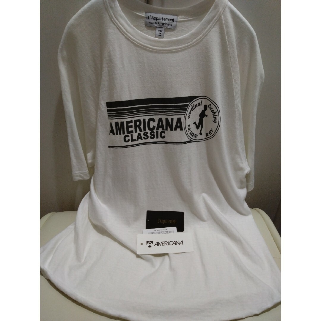 L'Appartement DEUXIEME CLASSE(アパルトモンドゥーズィエムクラス)のアパルトモン Americana アメリカーナ Half Sleeve Ｔシャツ レディースのトップス(カットソー(長袖/七分))の商品写真