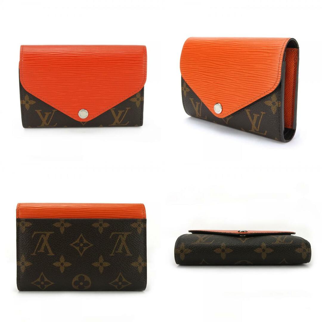 LOUIS VUITTON(ルイヴィトン)の【中古】 ルイ・ヴィトン 三つ折り財布 ポルトフォイユ・マリールーコンパクト M60495 モノグラムキャンバス エピレザー ピモン オレンジ シルバー金具 レディース 女性 LOUIS VUITTON レディースのファッション小物(財布)の商品写真