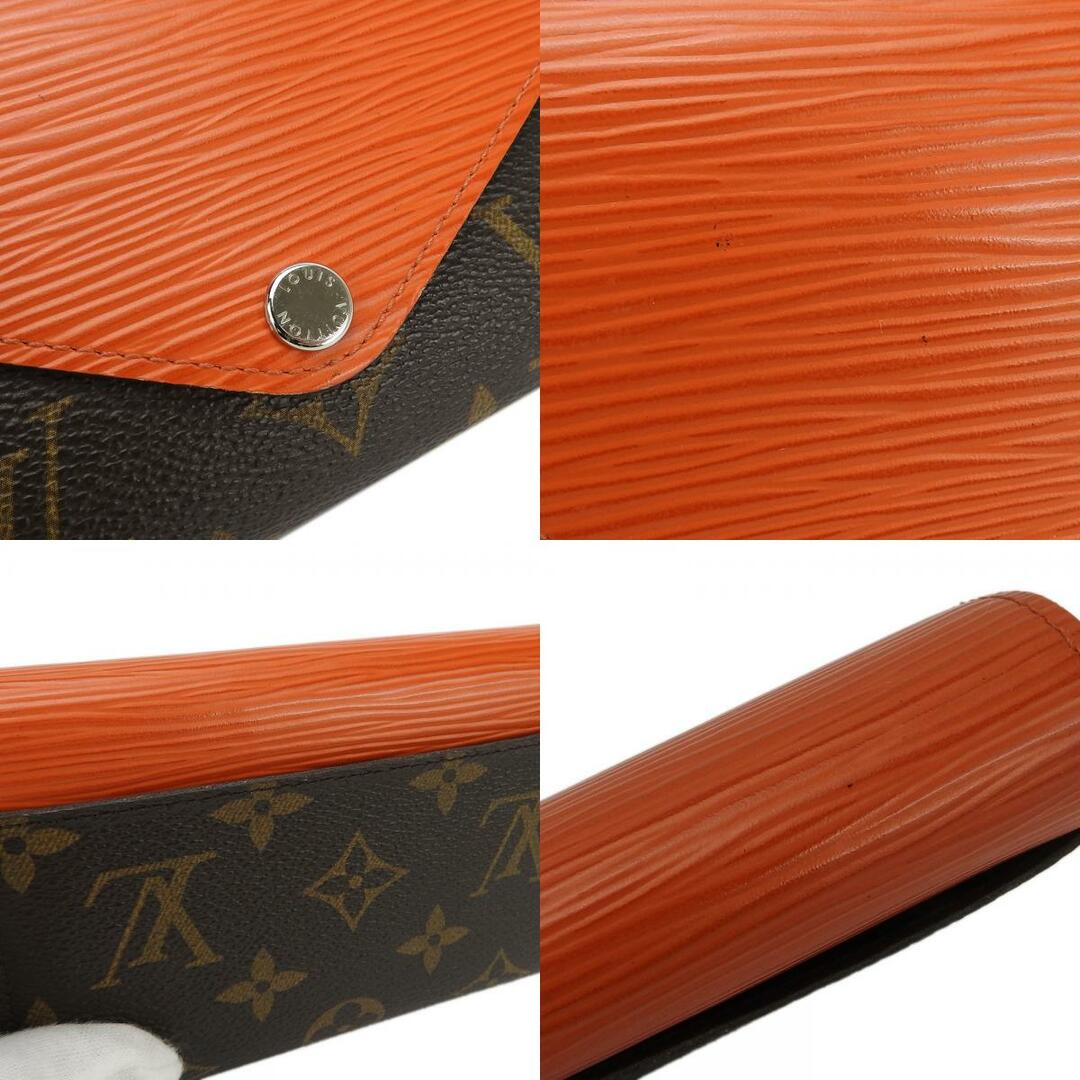 LOUIS VUITTON(ルイヴィトン)の【中古】 ルイ・ヴィトン 三つ折り財布 ポルトフォイユ・マリールーコンパクト M60495 モノグラムキャンバス エピレザー ピモン オレンジ シルバー金具 レディース 女性 LOUIS VUITTON レディースのファッション小物(財布)の商品写真