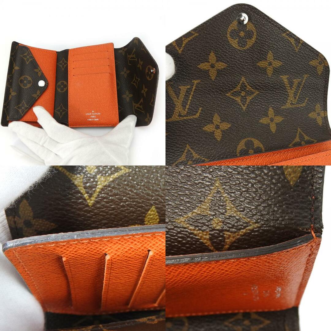 LOUIS VUITTON(ルイヴィトン)の【中古】 ルイ・ヴィトン 三つ折り財布 ポルトフォイユ・マリールーコンパクト M60495 モノグラムキャンバス エピレザー ピモン オレンジ シルバー金具 レディース 女性 LOUIS VUITTON レディースのファッション小物(財布)の商品写真