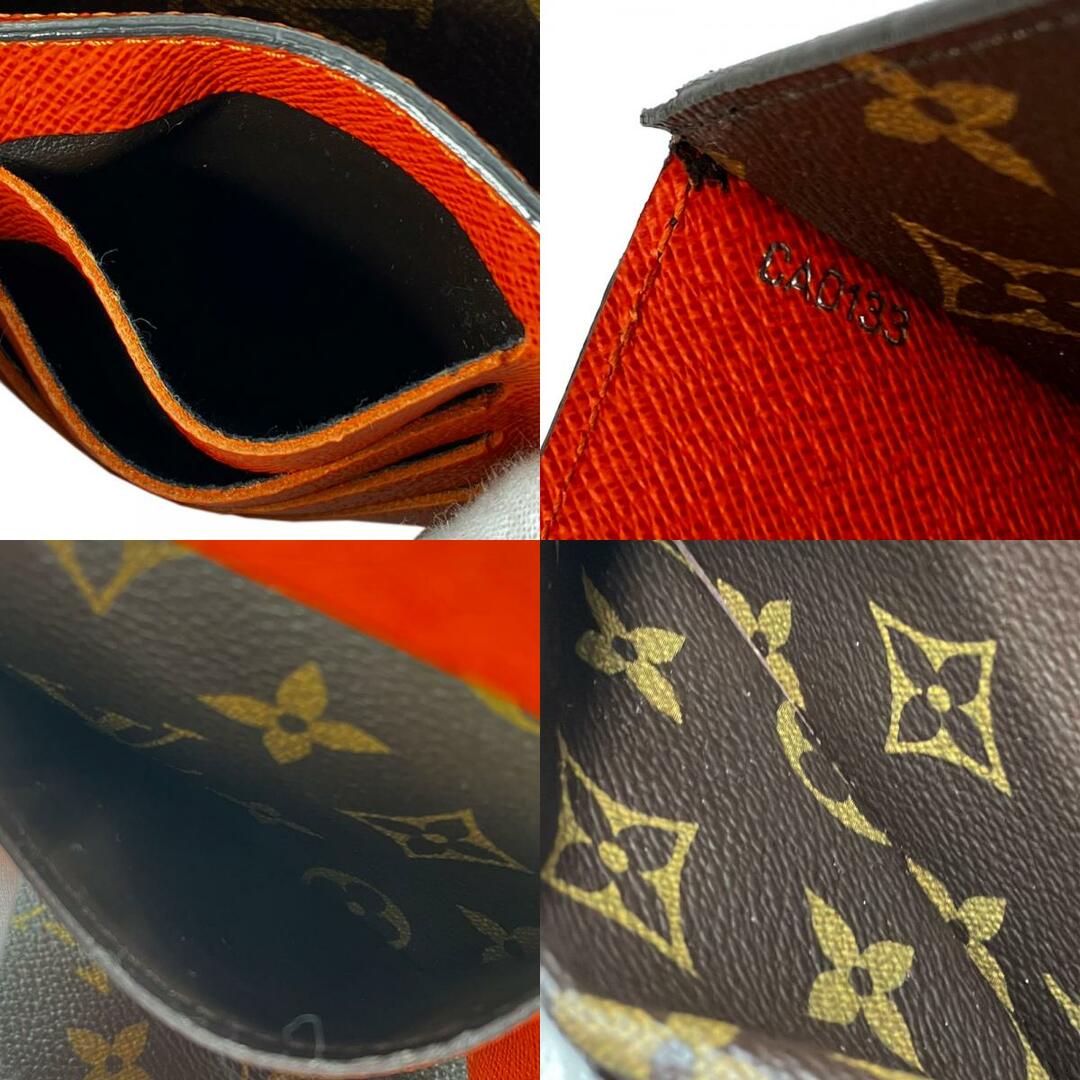 LOUIS VUITTON(ルイヴィトン)の【中古】 ルイ・ヴィトン 三つ折り財布 ポルトフォイユ・マリールーコンパクト M60495 モノグラムキャンバス エピレザー ピモン オレンジ シルバー金具 レディース 女性 LOUIS VUITTON レディースのファッション小物(財布)の商品写真