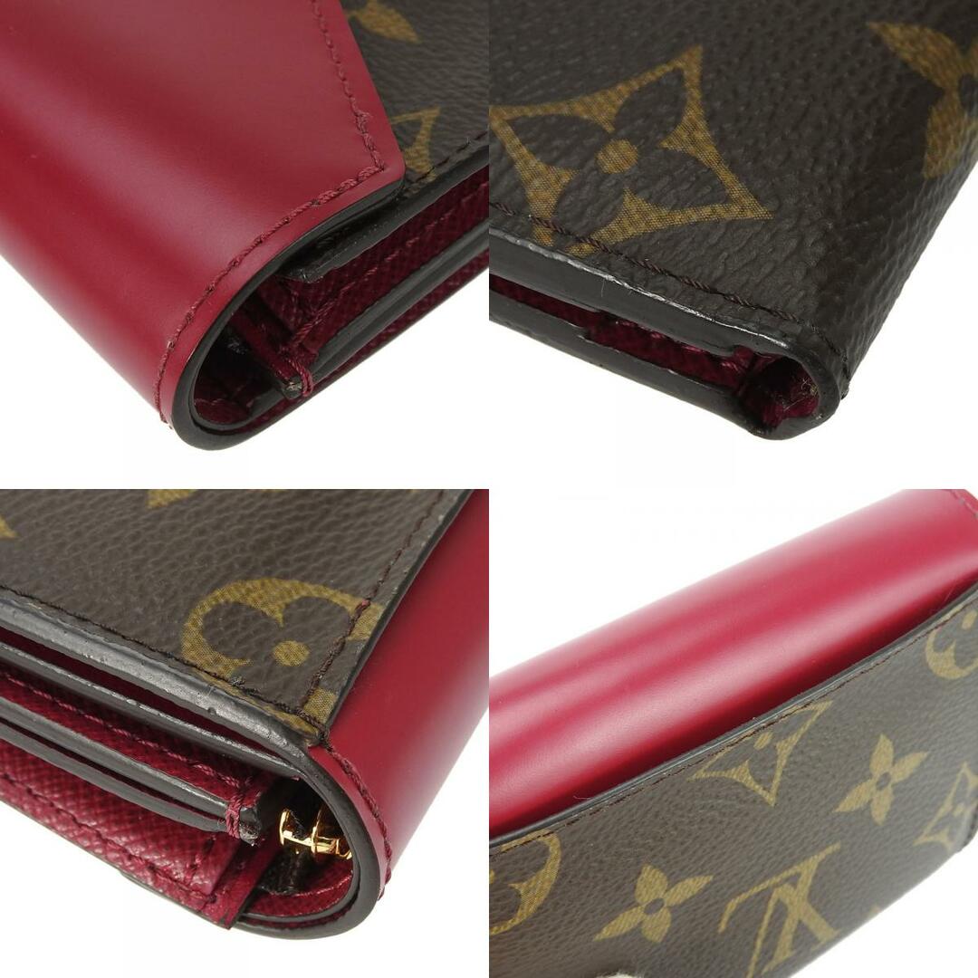 LOUIS VUITTON(ルイヴィトン)の【中古】 ルイ・ヴィトン 三つ折り財布 ポルトフォイユ・ゾエ M62932 モノグラムキャンバス レザー フューシャ ブラウン ゴールド金具 コンパクト 普段使い レディース 女性 LOUIS VUITTON レディースのファッション小物(財布)の商品写真