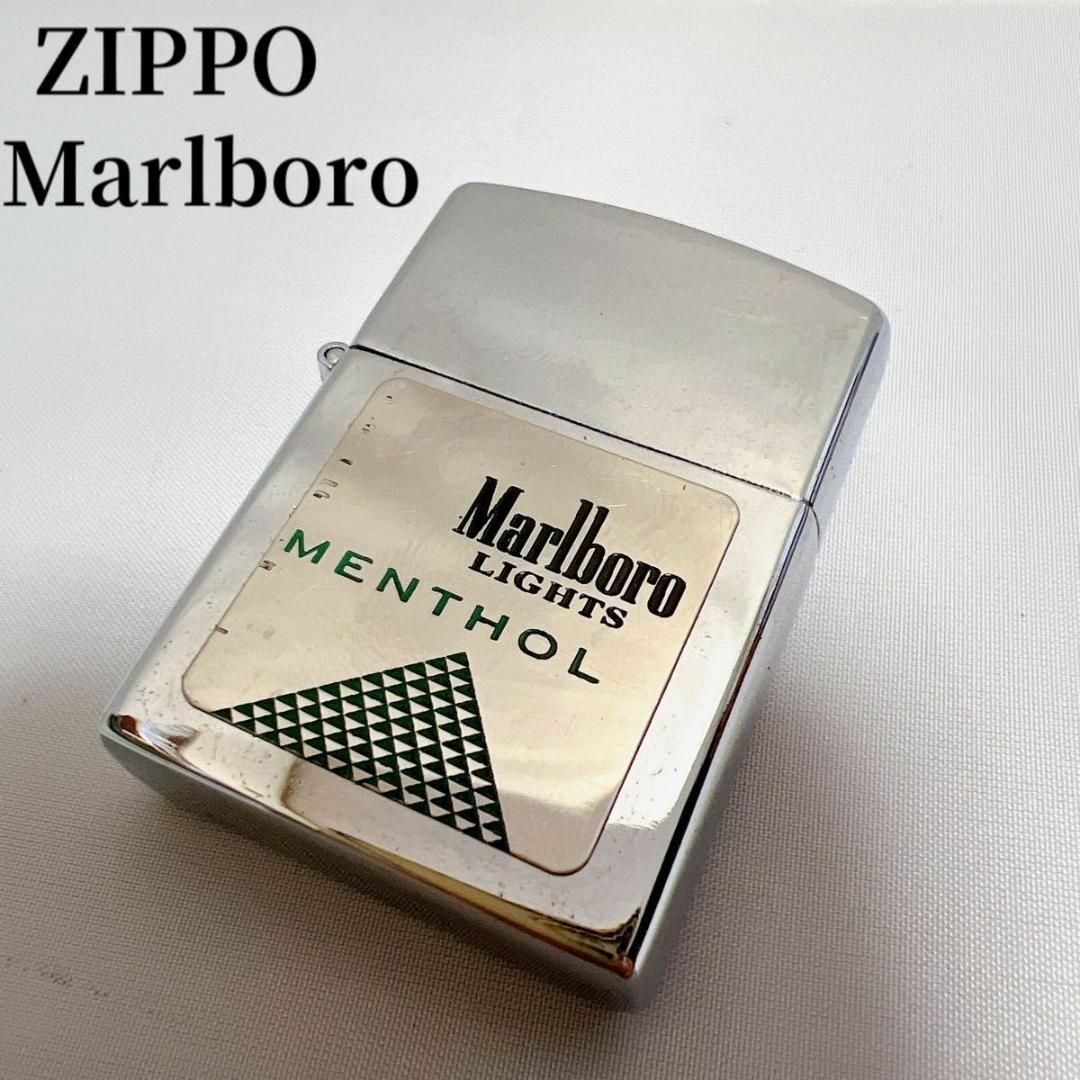 ZIPPO(ジッポー)の【レア】ZIPPO マルボロメンソールライト ジッポ オイルライター シルバー メンズのファッション小物(タバコグッズ)の商品写真