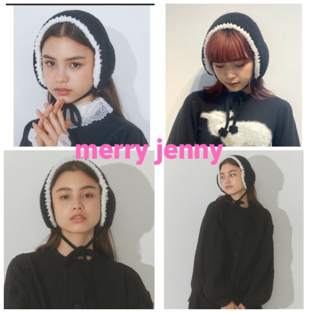 merry jenny(メリージェニー)のmerry jenny　おはなイヤーマフ　　　　　　　　　　〈ブラック〉【新品】 レディースのファッション小物(イヤーマフ)の商品写真