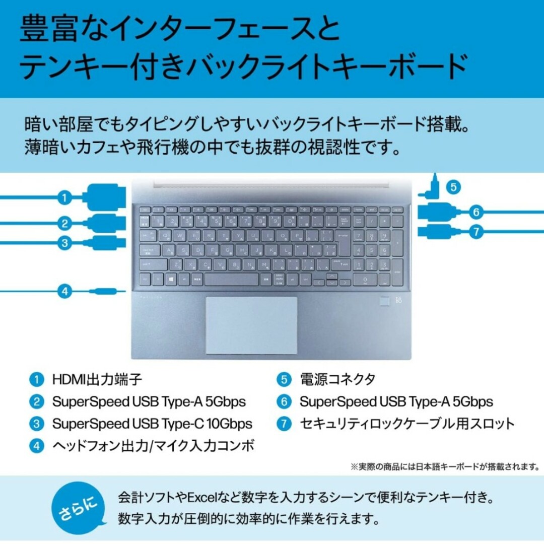 HP(ヒューレットパッカード)のHP ノートパソコン Pavilion 15-eg フォグブルー 15.6インチ スマホ/家電/カメラのPC/タブレット(ノートPC)の商品写真