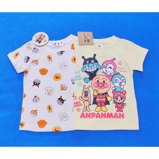 アンパンマン(アンパンマン)の新品　95cm　アンパンマン　それいけ!半袖Ｔシャツ2枚セット　顔iv×6c(Tシャツ/カットソー)