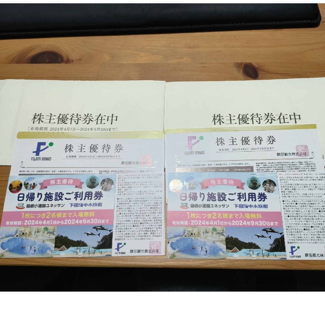 藤田観光　株主優待　2セット チケットの施設利用券(その他)の商品写真