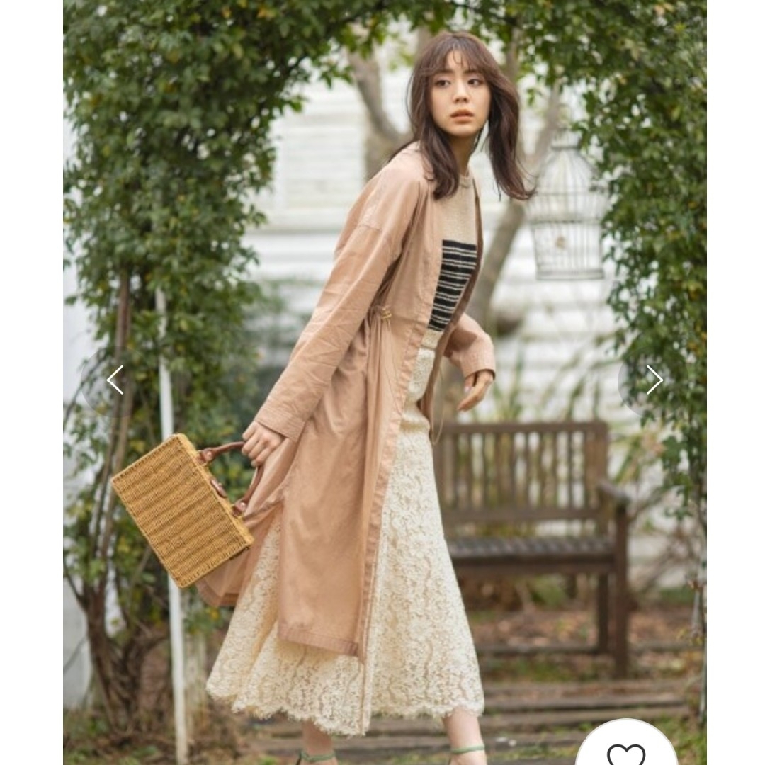 Andemiu(アンデミュウ)のAndemiu パイピングレースナロースカート レディースのスカート(ロングスカート)の商品写真