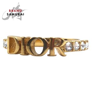 Dior ディオール ラインストーン ゴールド 金 メタル リング 30号 レディース 405351 【中古】