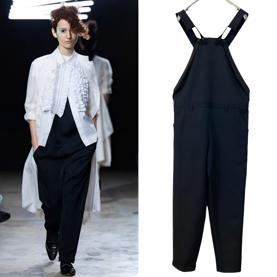 tao タオ 23SS ウールギャバ サロペットパンツ 黒S tao タオ 23SS ウールギャバ サロペットパンツ 黒S