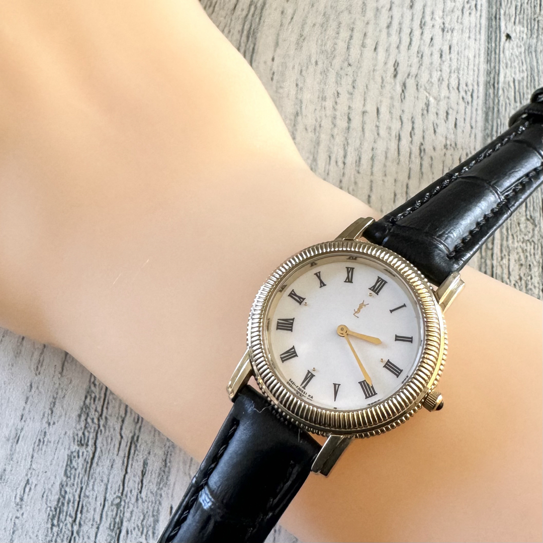 【電池交換済】Yves Saint Laurent 腕時計サンローラン YSL金