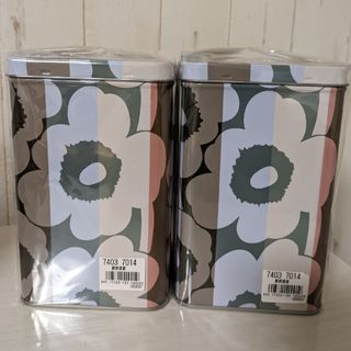 マリメッコ(marimekko)の《新品未使用品》2個セット　マリメッコ　ウニッコ　ブリキ缶　ティン缶(小物入れ)