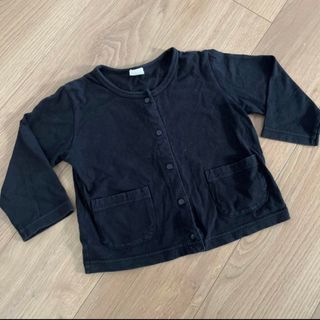 子供服　サイズ90 シンプル　黒　カーディガン(カーディガン)