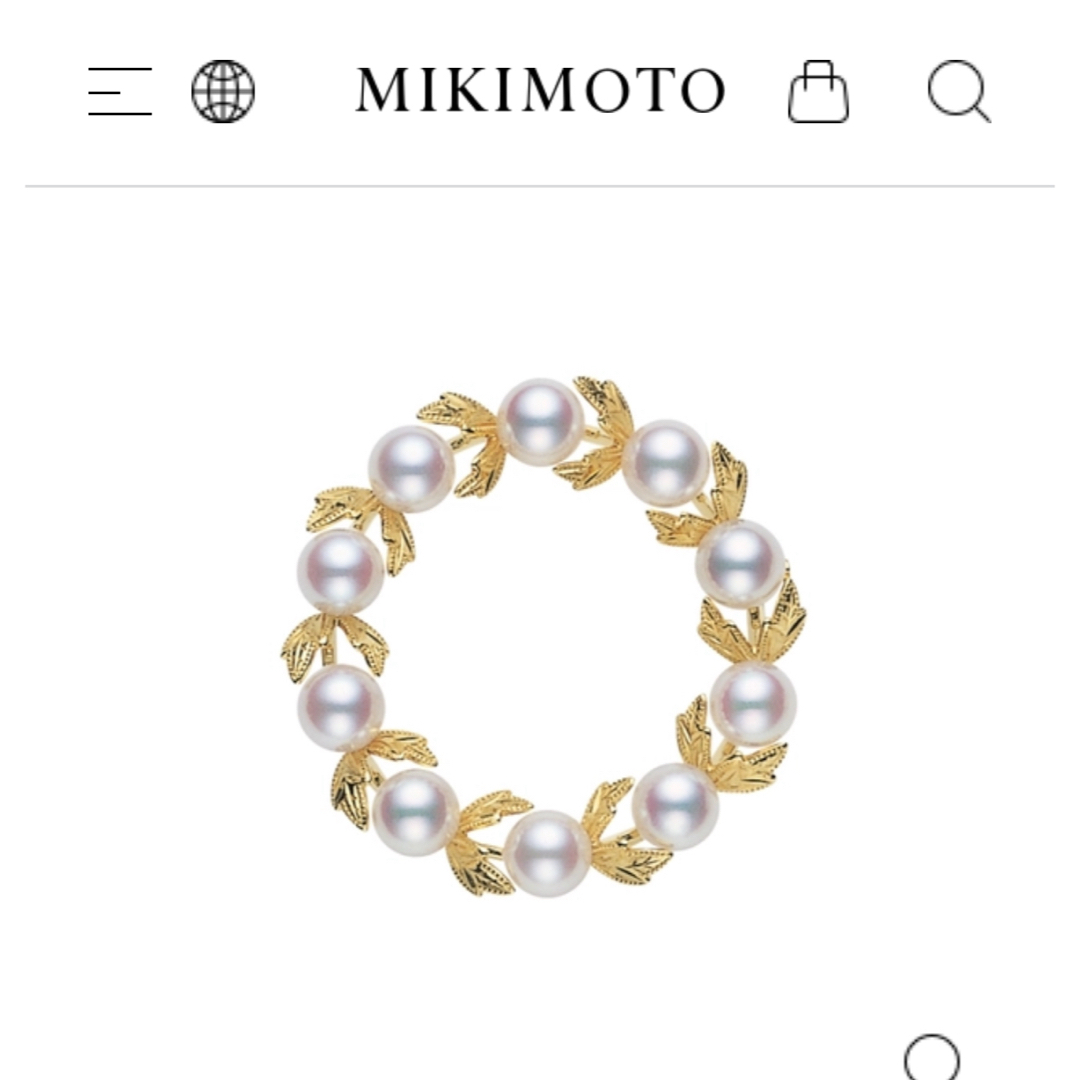 MIKIMOTO(ミキモト)の定番！　ミキモト　ブローチ　K18  月桂樹　付属品付き美品 レディースのアクセサリー(ブローチ/コサージュ)の商品写真