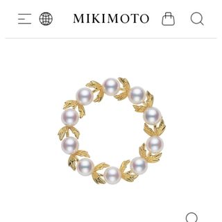 MIKIMOTO - 定番！　ミキモト　ブローチ　K18  月桂樹　付属品付き美品