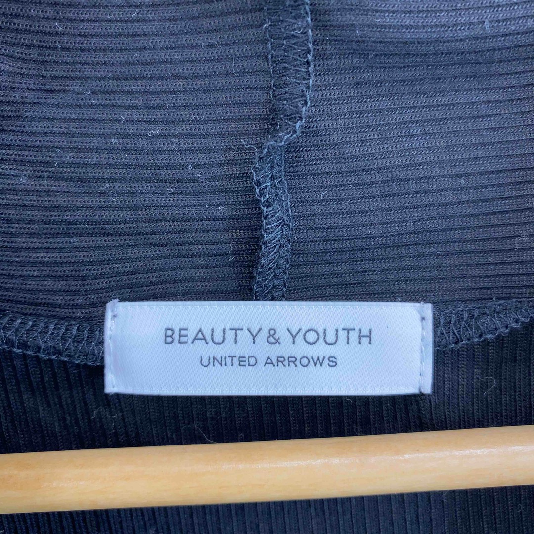 BEAUTY&YOUTH UNITED ARROWS(ビューティアンドユースユナイテッドアローズ)のBEAUTY&YOUTH UNITED ARROWS ビューティーアンドユースユナイテッドアローズ　ロング　カーディガン　黒　ブラック　無地　日本製 レディースのトップス(カーディガン)の商品写真