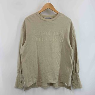 Americana アメリカーナ レディース プリントTシャツ　長袖　ロンT　カットソー　ベージュ　日本製