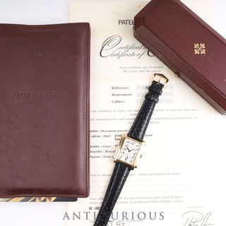 パテックフィリップ(PATEK PHILIPPE)のPATEK・PHILIPPE パテック・フィリップ GONDOLO ゴンドーロ 5024J 手巻き Cal.215 YG 革 ホワイトアラビア文字盤  箱 保（1995年） 冊子(腕時計(アナログ))