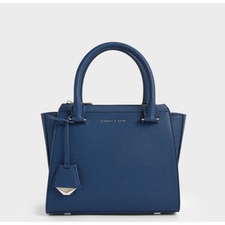 チャールズアンドキース(Charles and Keith)のCHARLES&KEITH 青 ハンドバッグ(ショルダーバッグ)