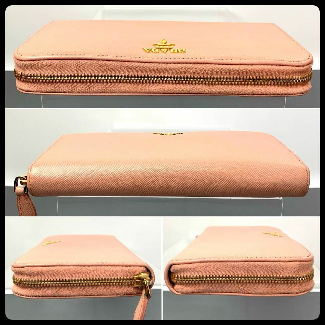 プラダ ラウンドファスナー 長財布 レザー ピンクベージュ プラダ ラウンドファスナー 長財布 レザー ピンクベージュ