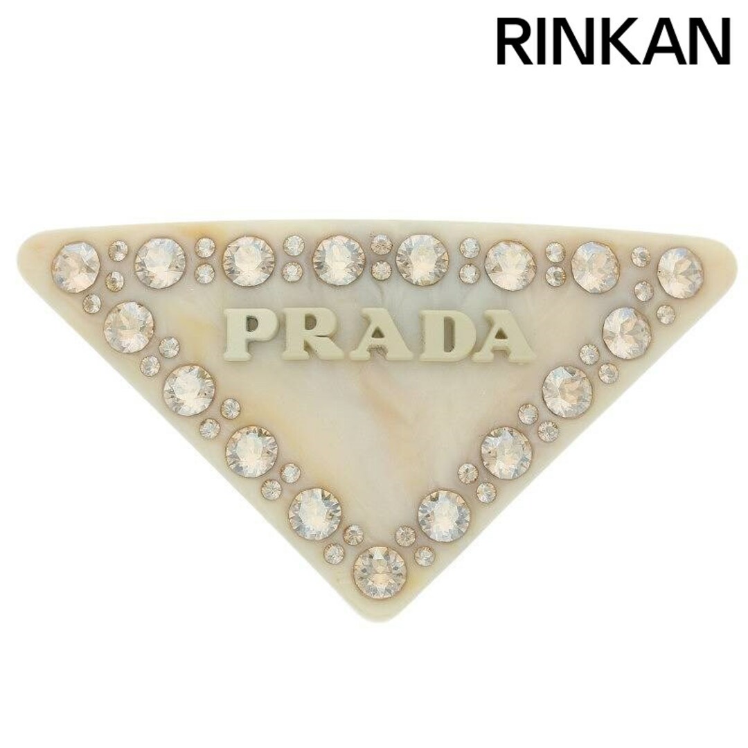 PRADA(プラダ)のプラダ 三角ロゴプレートストーン装飾ヘアピン メンズ メンズのファッション小物(その他)の商品写真