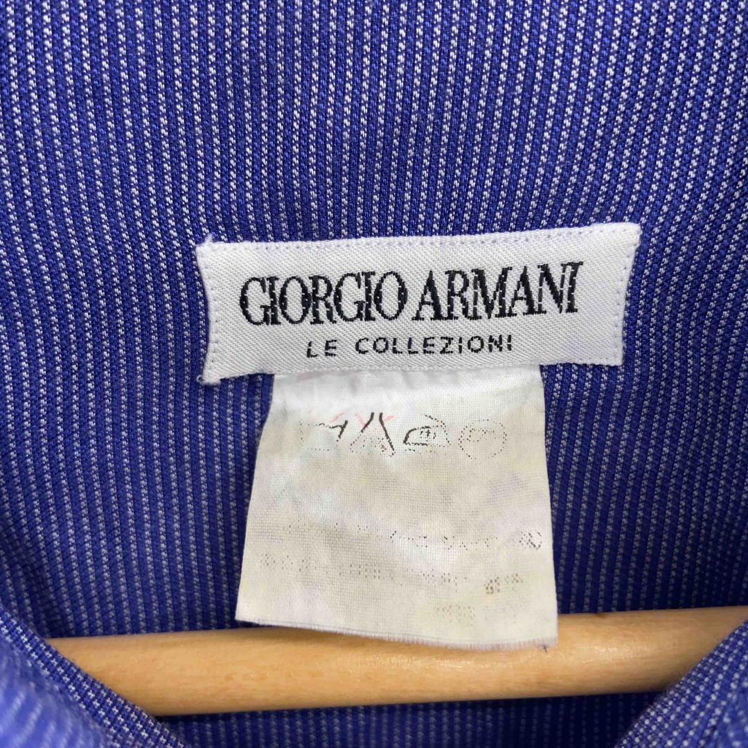 GIORGIO ARMANI ジョルジオアルマーニ　青紫系　 メンズ 長袖シャツ　イタリア製 メンズのトップス(シャツ)の商品写真