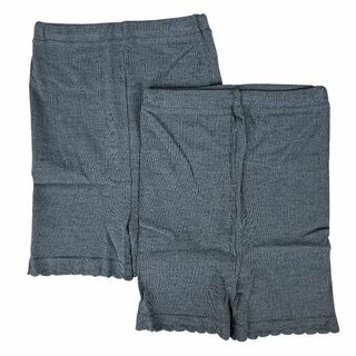 日本製 毛混 ニットオーバーパンツ グレーL~LL １分丈 2枚組 パンツ(ショーツ)
