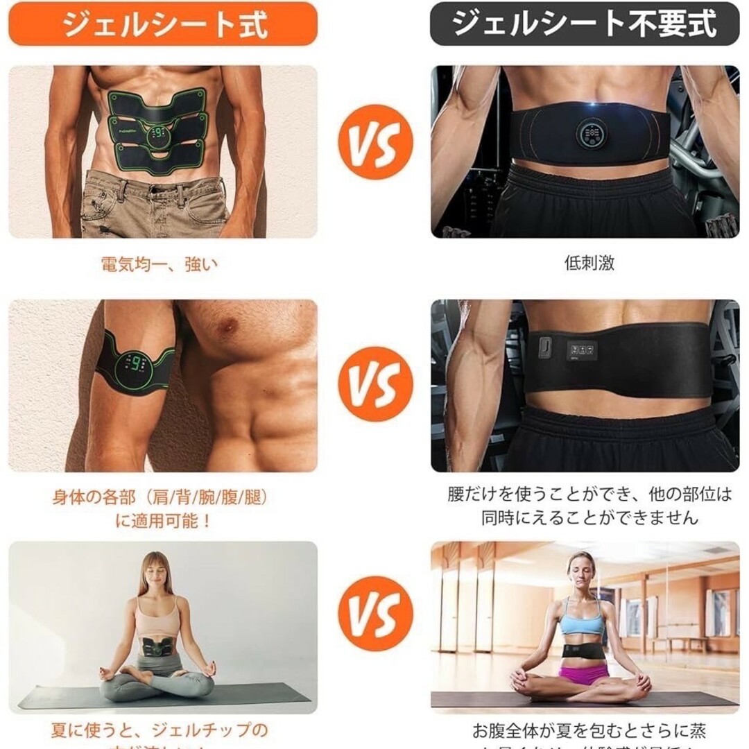 腹筋ベルト ems 腹筋マシーン 筋トレ器具 8種類モード 9段階強度調節 コスメ/美容のダイエット(エクササイズ用品)の商品写真