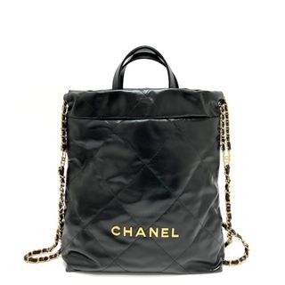 シャネル(CHANEL)のシャネル CHANEL CHANEL 22 AS3859  スモール バッグパック 2WAY リュックサック ラムスキン ブラック 新品(リュック/バックパック)