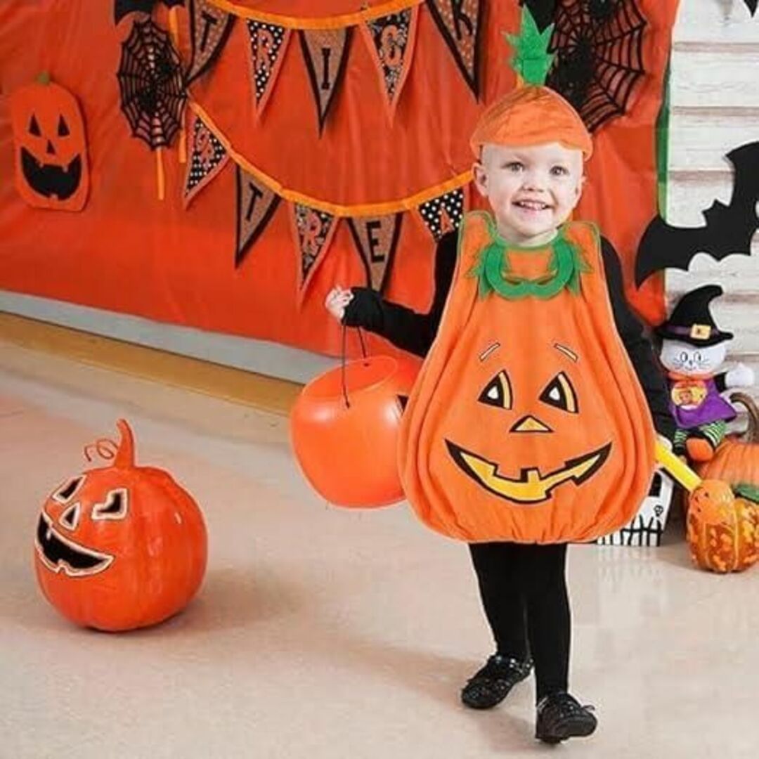 ハロウィン衣装 かぼちゃ キッズ着ぐるみ 男の子 女の子 120-130cm