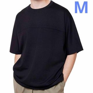 ✨特価✨メンズ Tシャツ 半袖 ビッグシルエット Ｍ 黒 クルーネック 丸首(Tシャツ/カットソー(半袖/袖なし))