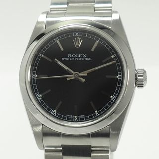 ロレックス(ROLEX)のROLEX オイスターパーペチュアル 自動巻き SS ブラック文字盤 A番(腕時計(アナログ))