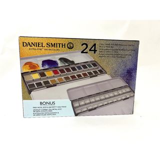 DANIEL SMITH ダニエル スミス EXTRA FINE エクストラ ファイン 水彩絵の具 ハーフパン 24色セット メタルケース・空容器24個付き 285650113 新品 未開封